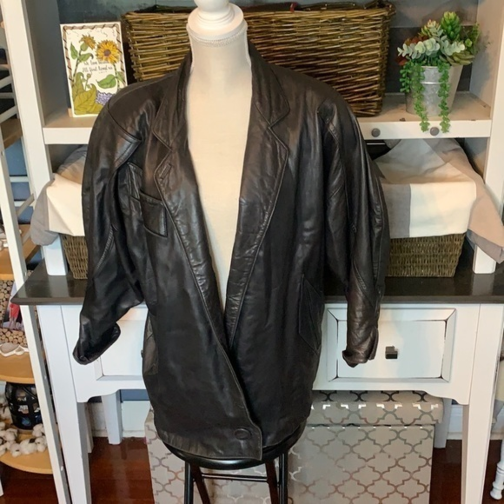 Carlo Ferranti Vintage Black‎ Leather Jacket Small